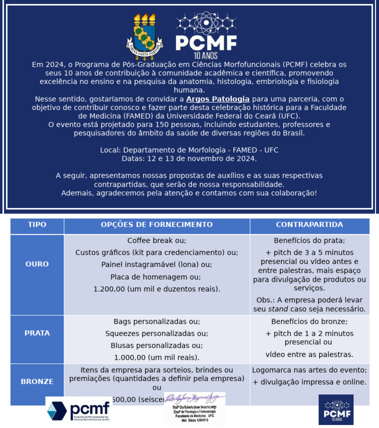 10 Anos do PCMF: Parceria e Patrocínio | PDF