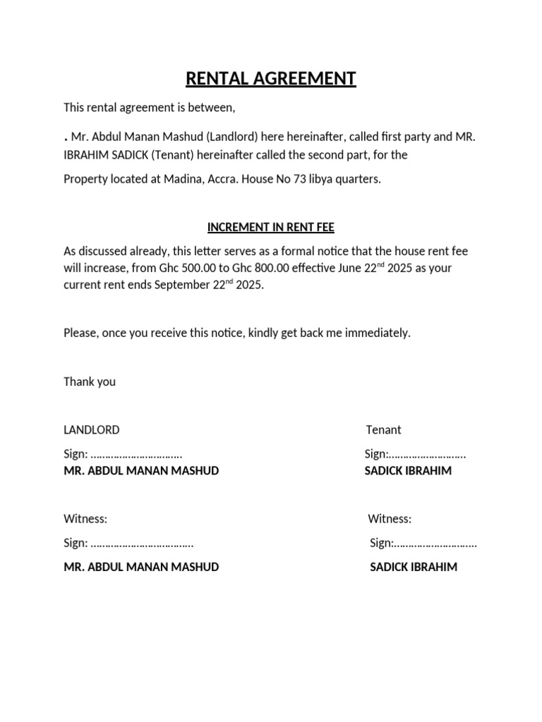 Rental Agreement | PDF