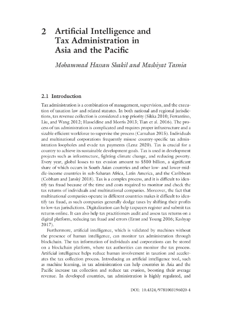 Artificial Intelligence and Tax Administration in Asia and The Pacific ...
