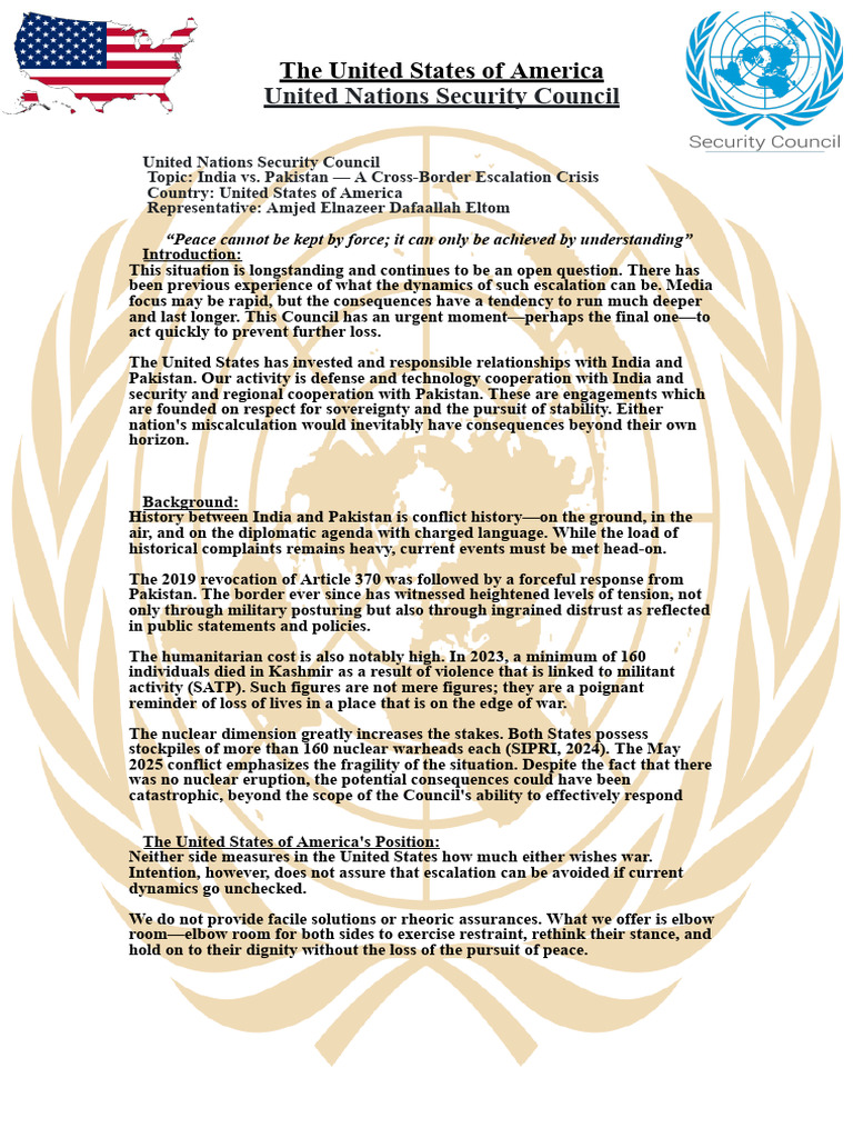 PP United States of America United Nation Security Council (UNSC) | PDF ...