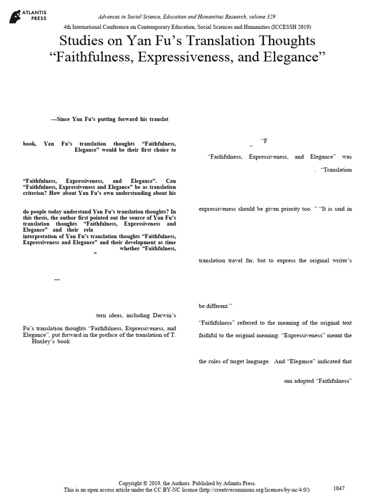 Yan Fu's Translation Principles Explained | PDF | Translations ...