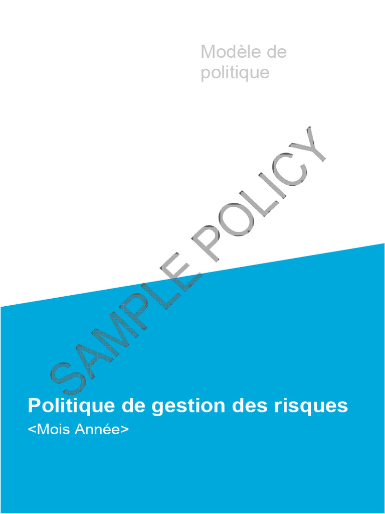 Modèle de politique de gestion des risques | PDF | Gestion des risques ...