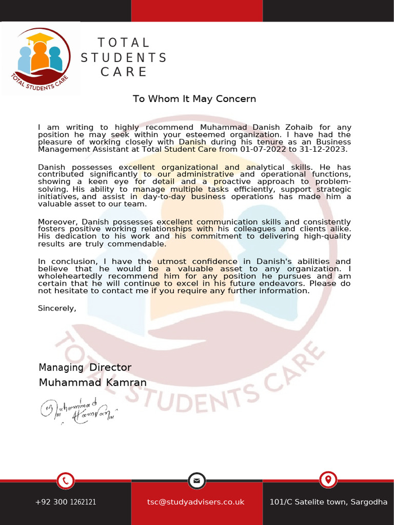 Reference Letter Danish | PDF