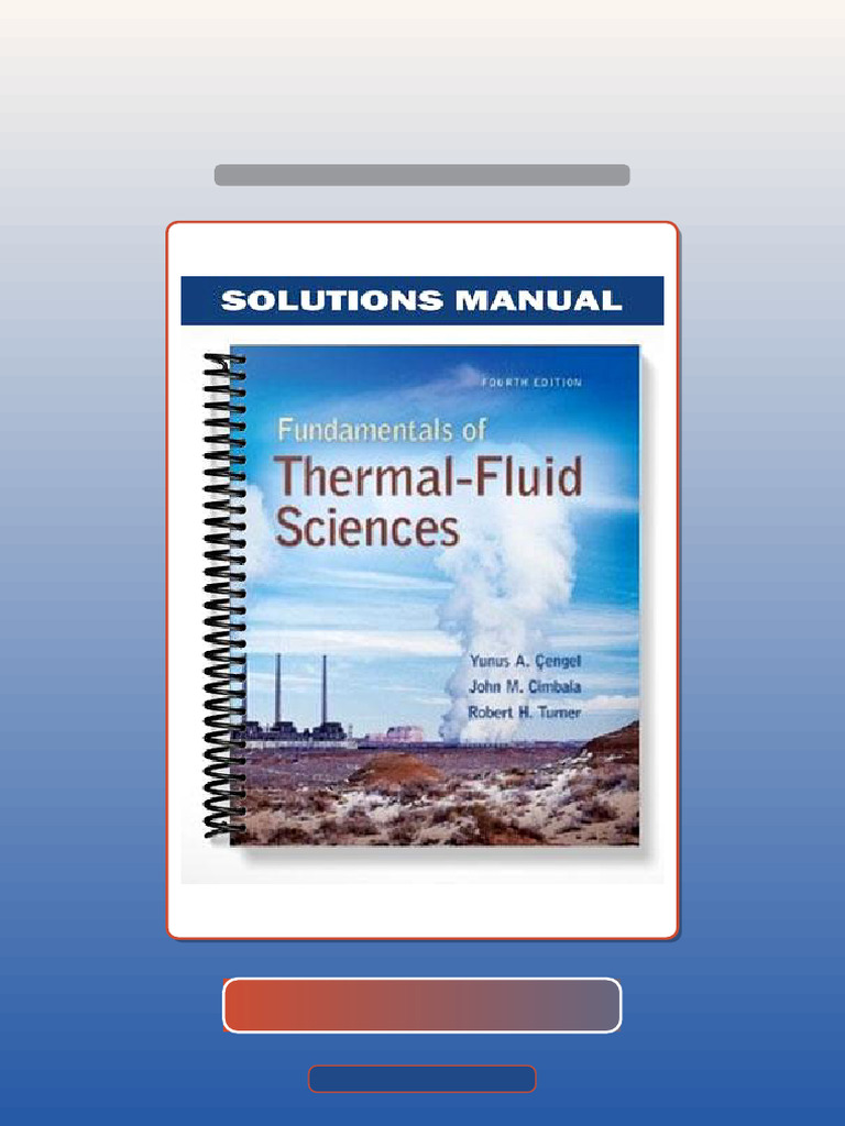 Fundamentals of ThermalFluid Sciences 4th Edition by Cengel Official ...