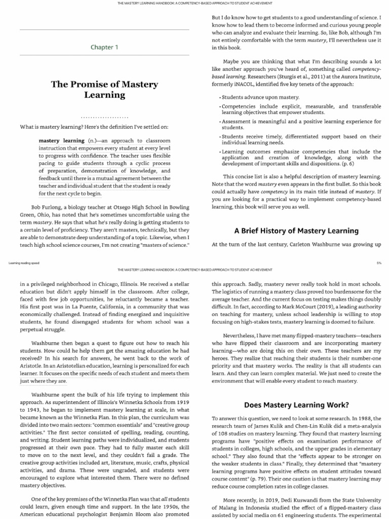 The Promise of Mastery Learning | PDF