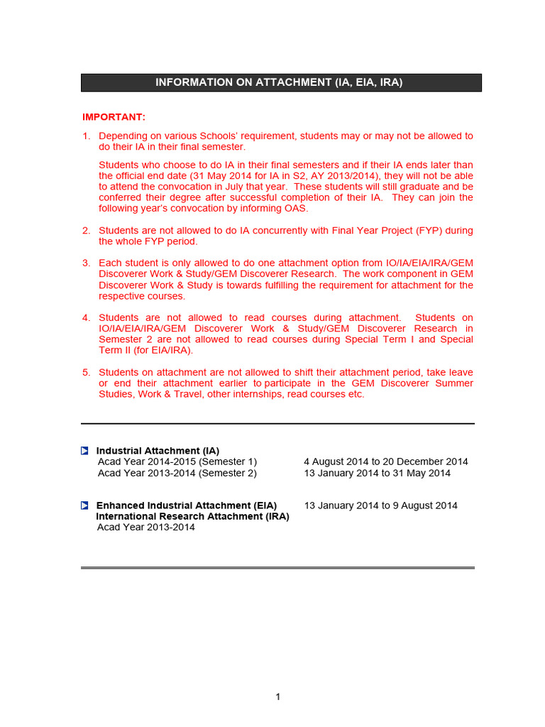 NTU Industrial Attachment Guidelines | PDF | Engineering | Reliability ...