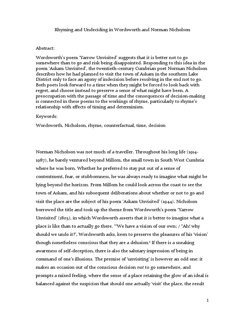 McDowell 2017 Romanticism AM | PDF | Poetry | William Wordsworth