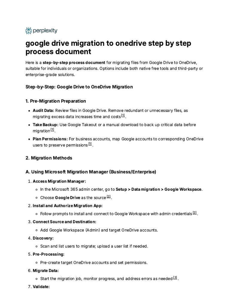 Google Drive to OneDrive Migration Guide | PDF | Computer File | Computing