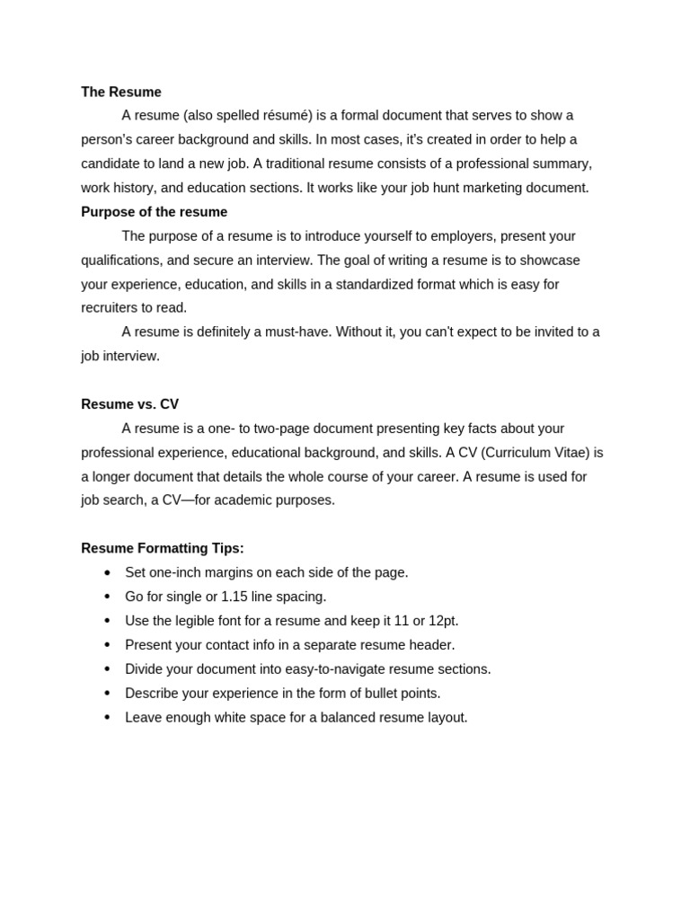 Writing Basic Resume | PDF | Résumé | Business Documents