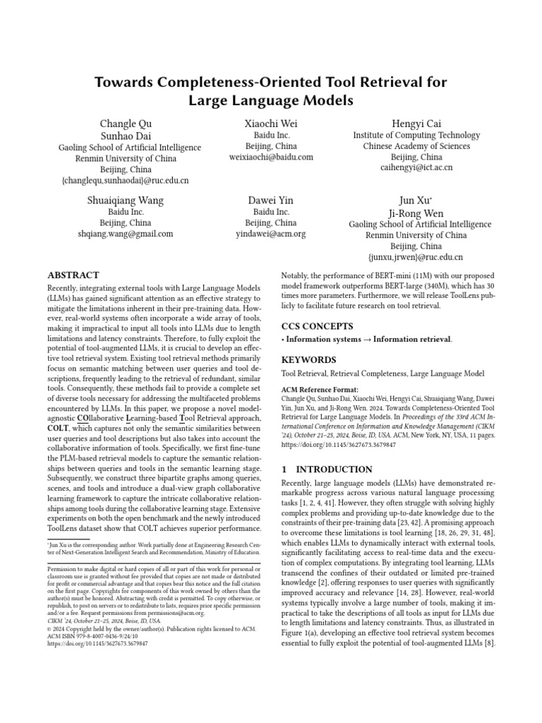 Tool Retrieval for Language Models | PDF | Information Retrieval | Learning