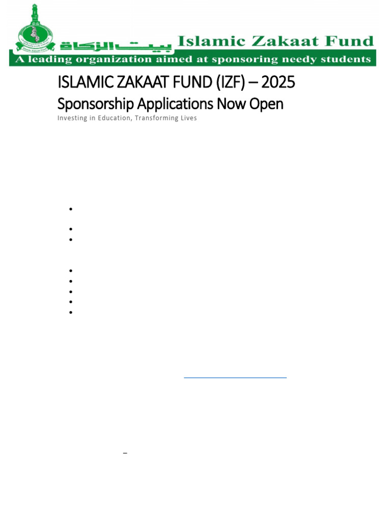 IZF 2025 Scholarship Application Open | PDF