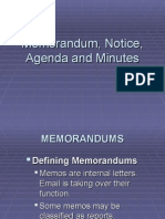 Memorandum, Notice and Minutes