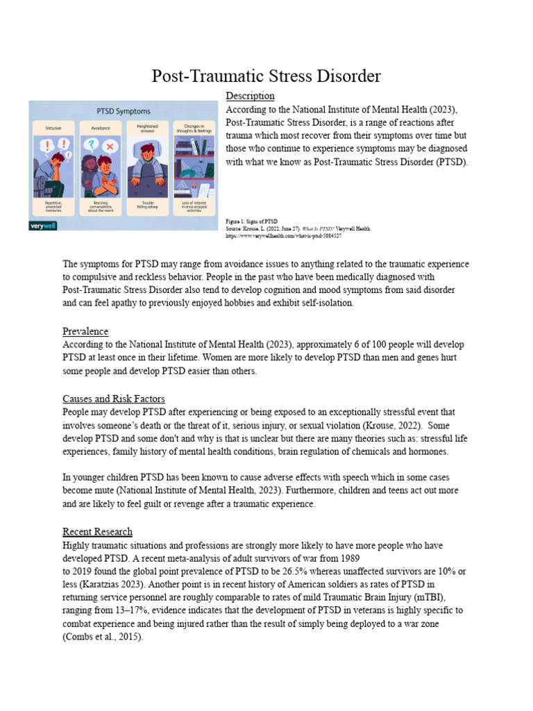 Post Traumatic Stress Disorder | PDF | Psychological Trauma ...