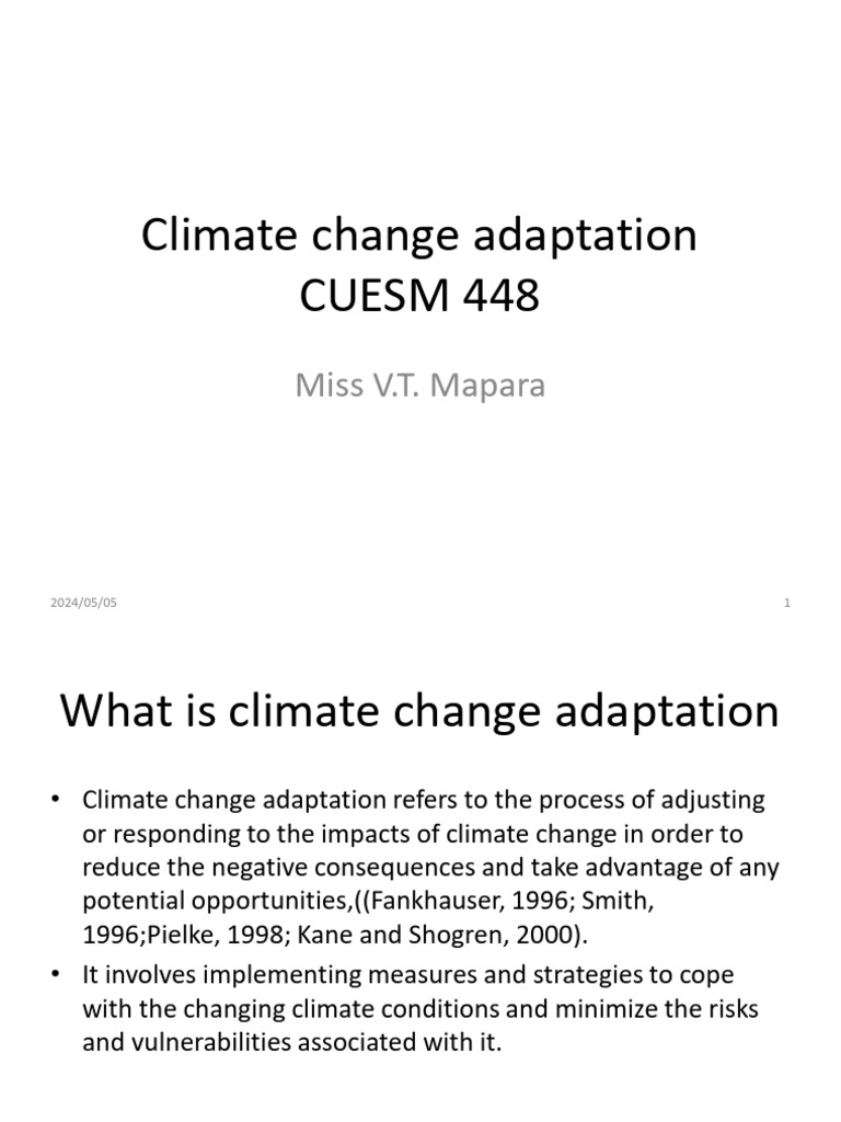 Climate Change Adaptation Strategies | PDF | Climate Resilience ...