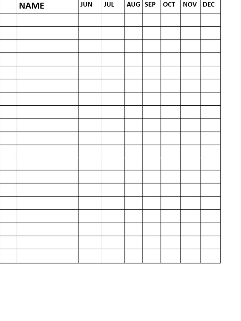 Monthly Data Overview Template | PDF