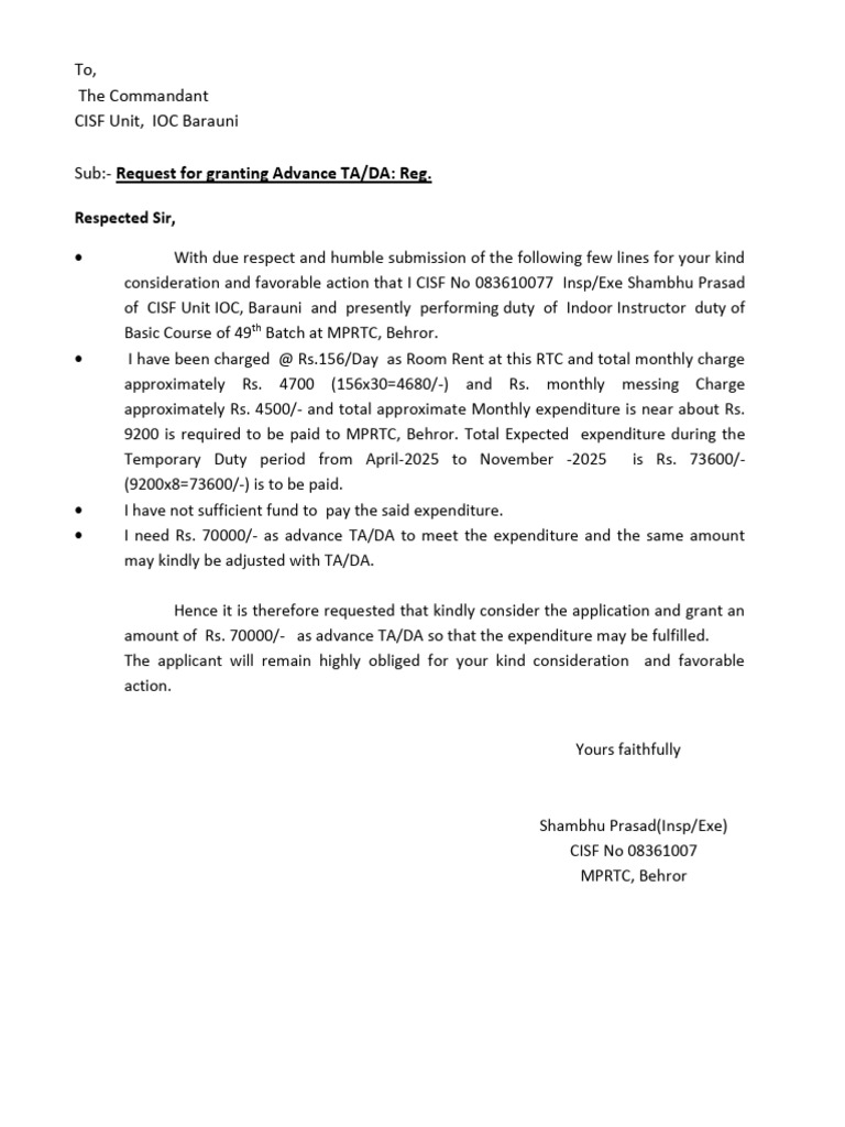 Request for Movement Order Change | PDF