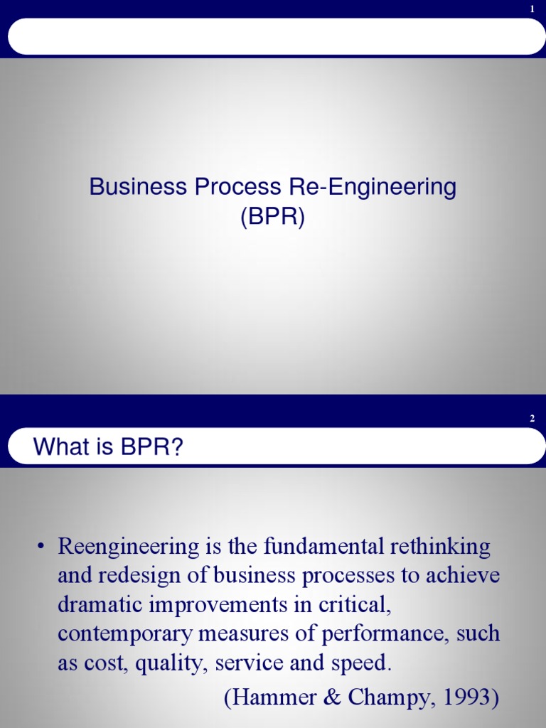 BPR Business Process Re Engineering | PDF | Business Process | Business