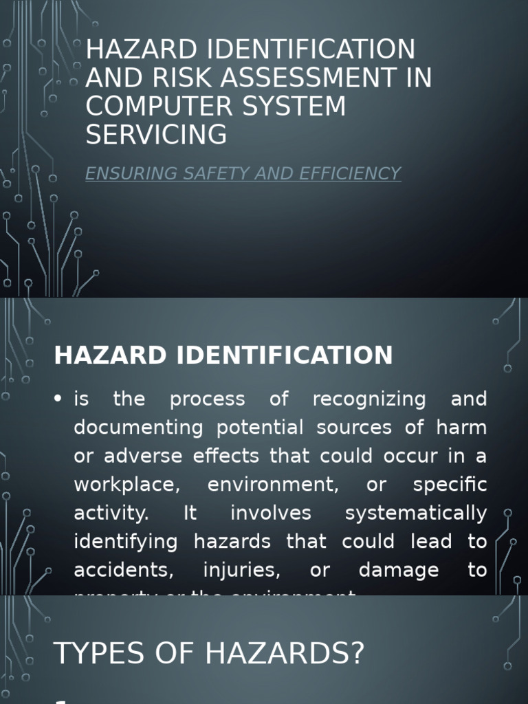 Computer Hazard Identification Guide | PDF | Hazards | Risk Assessment