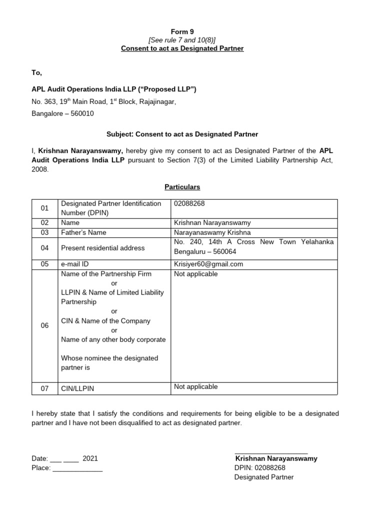 Krishnan Form 9 LXIDa0cac8bd 77ac 46de Bc43 F02296fb5cba | PDF