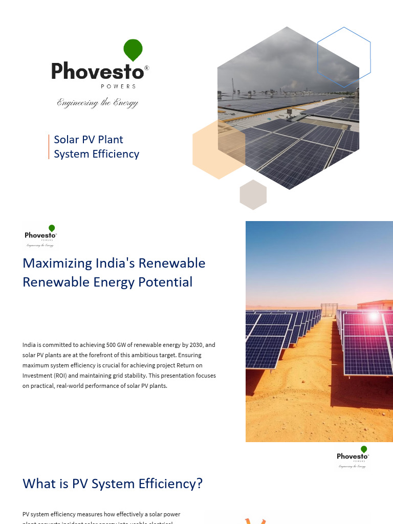 Solar PV Plant System Efficiency | PDF | Photovoltaics | Photovoltaic ...