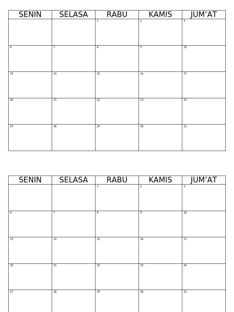 Weekly Calendar Overview | PDF