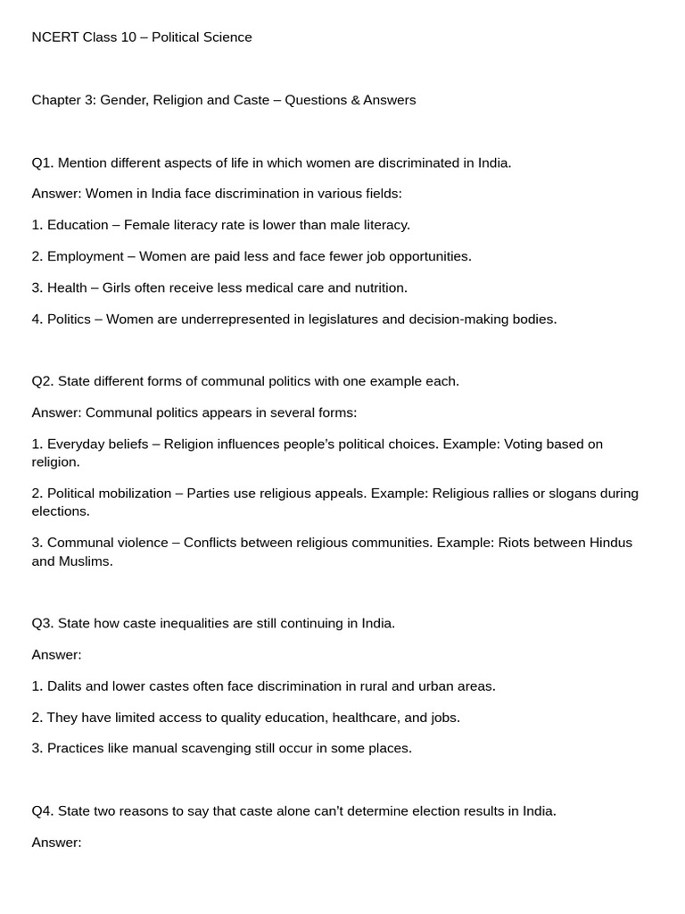 NCERT Class 10 - Political Science - 20250730 - 165102 - 0000 | PDF ...