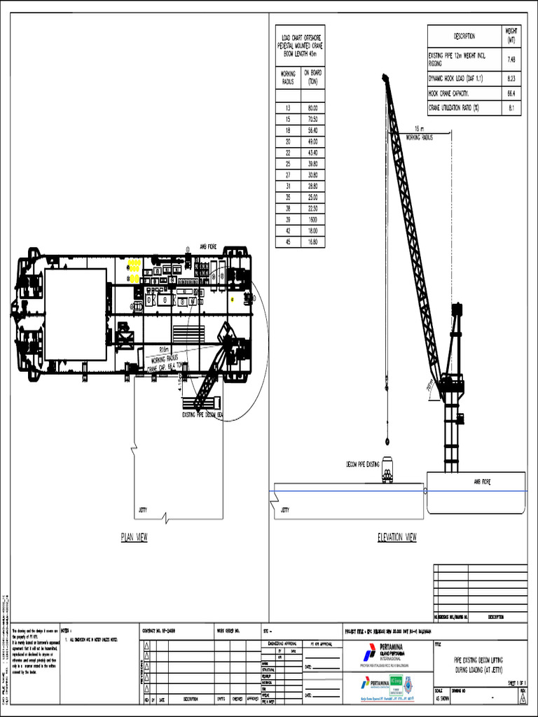 Lifting Plan For Existing Pipe Decom During at Jetty | PDF