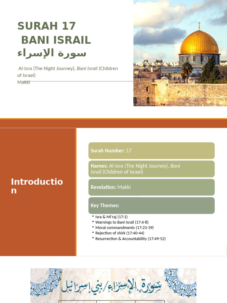 Surah Al Isra Presentation Final | PDF | Religious Belief And Doctrine ...
