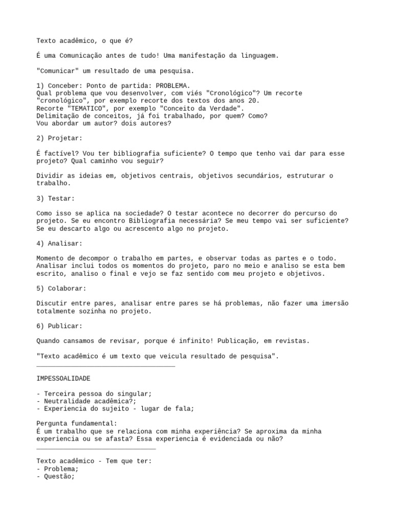 Guia Prático para Texto Acadêmico | PDF