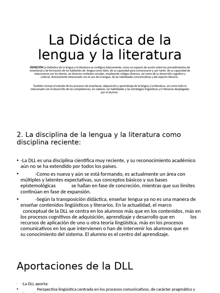 La Didáctica de La Lengua y La Literatura | PDF | Aprendizaje | Lingüística
