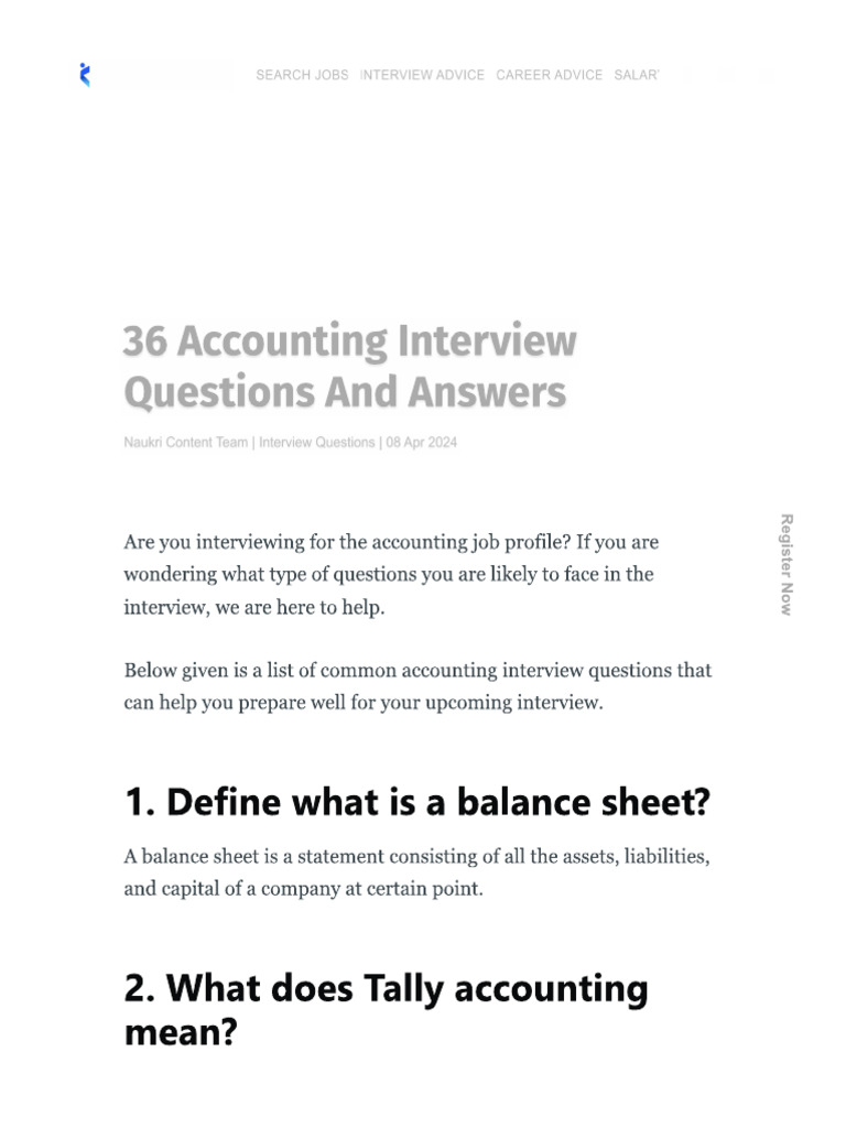Accounts Question For Interview | PDF
