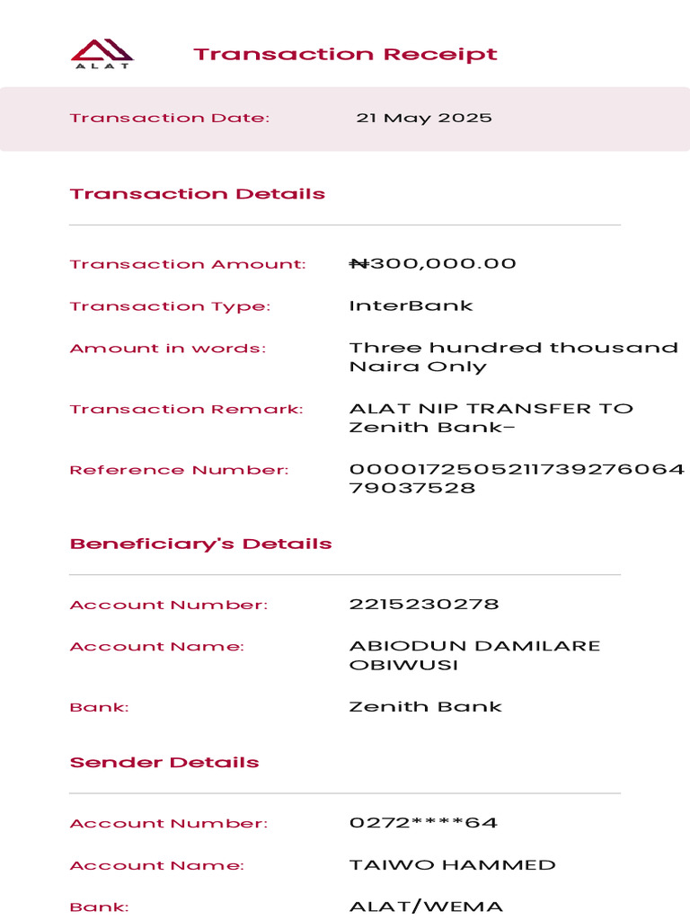 Transaction Receipt | PDF