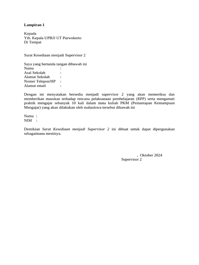 Lampiran Surat Izin PKM | PDF