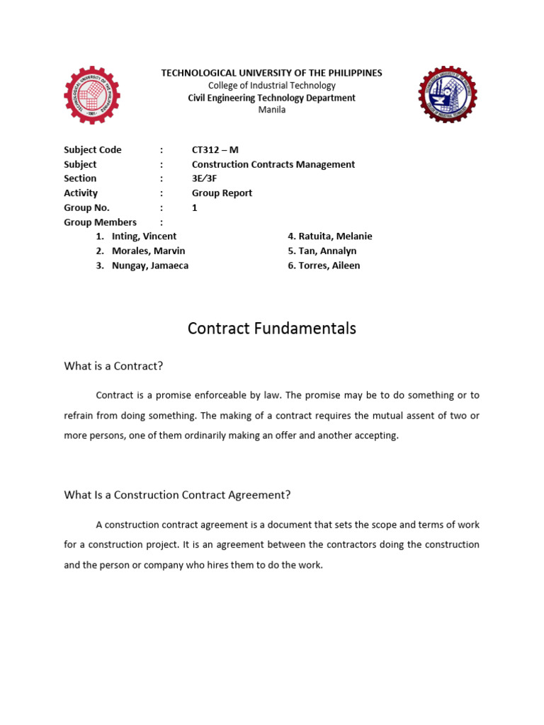 Overview of Construction Contract Law | PDF | Offer And Acceptance ...