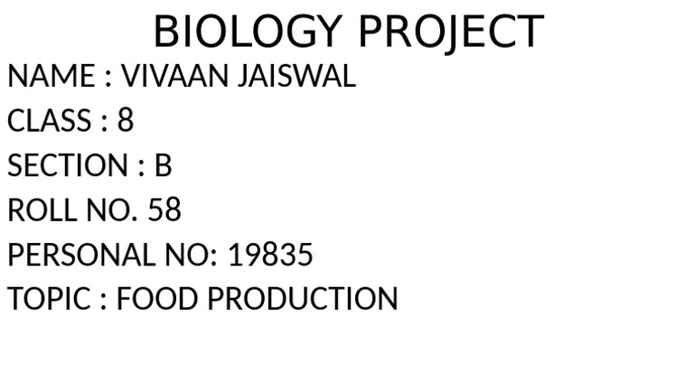 Biology Project | PDF