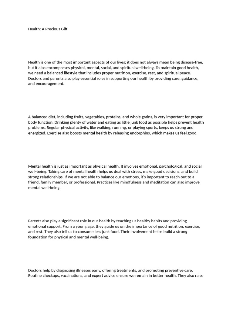 Balancing Health: A Holistic Approach | PDF | Mental Health | Well Being