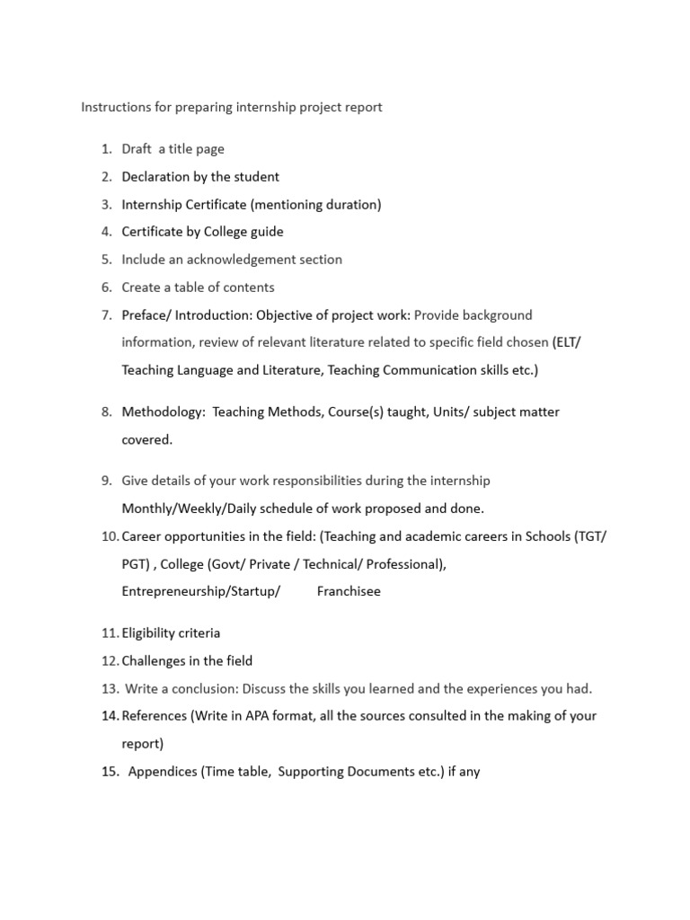 Internship Report Preparation Guide | PDF