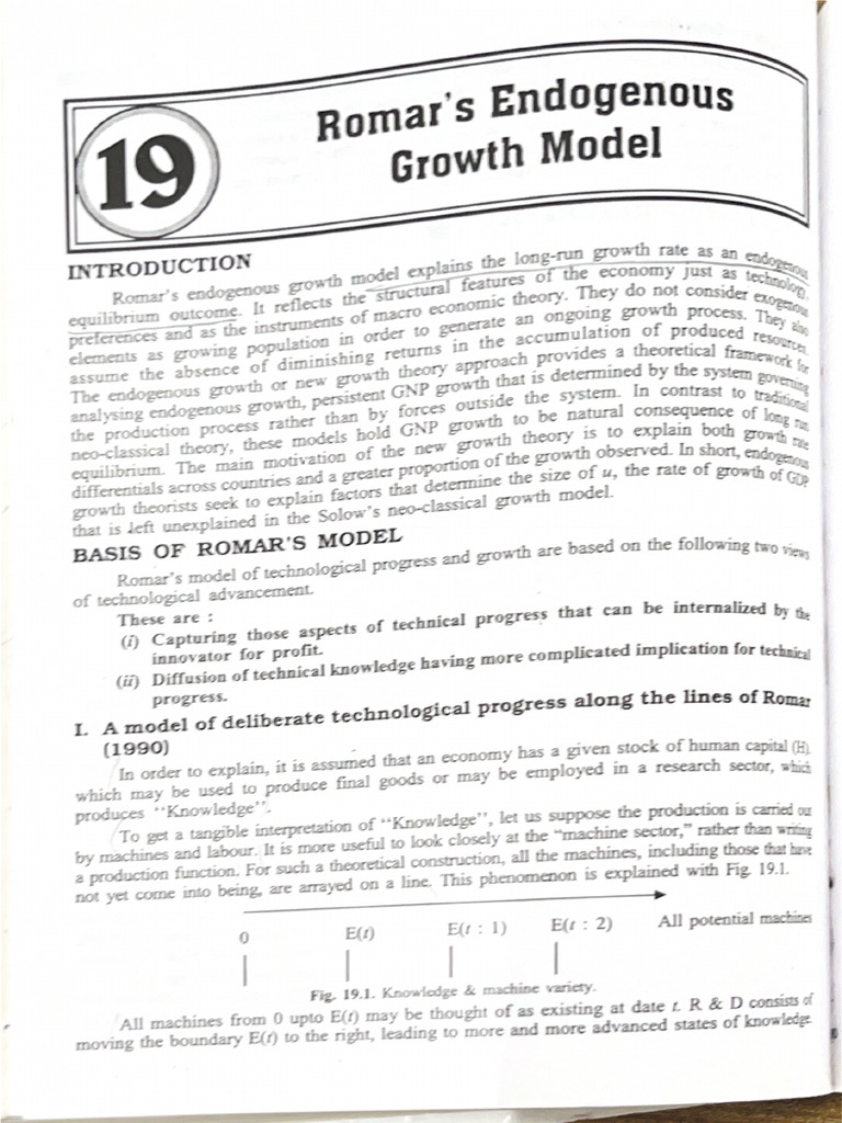 Romars Endogenous Growth Model | PDF