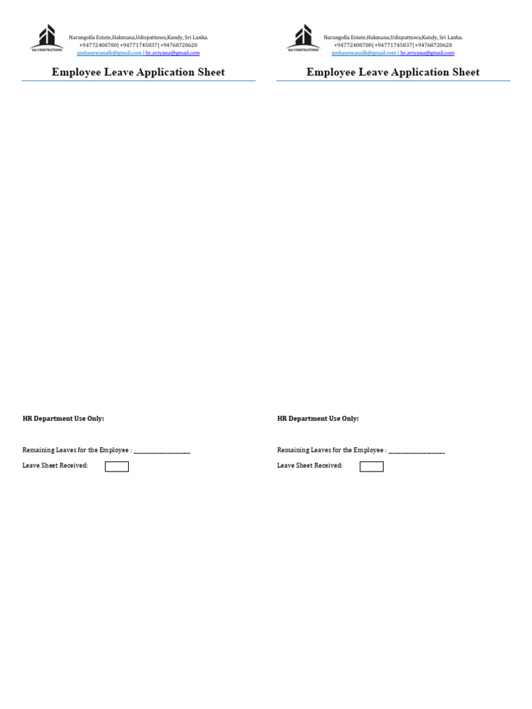 Employee Leave Sheet | PDF