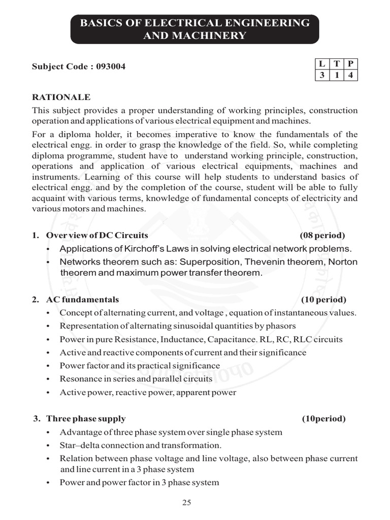 3rd Semester Electronics Engineering Syllabus | PDF | Rectifier ...