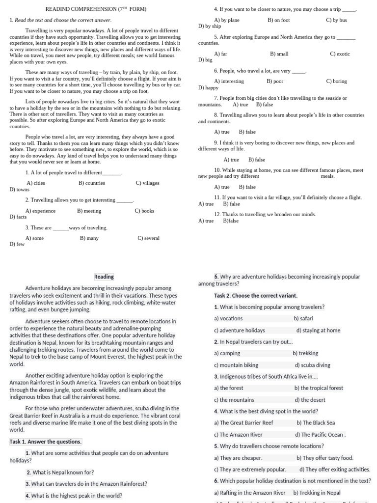 Reading 7 Form | PDF
