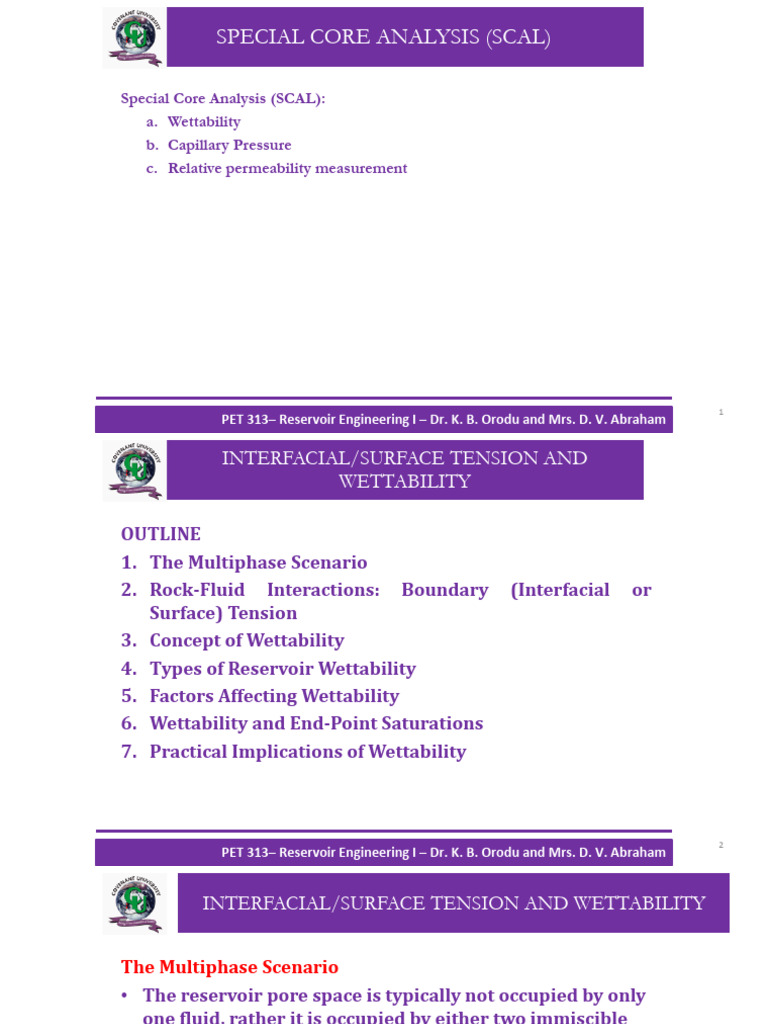 Special Core Analysis (Scal) | PDF | Wetting | Petroleum Reservoir