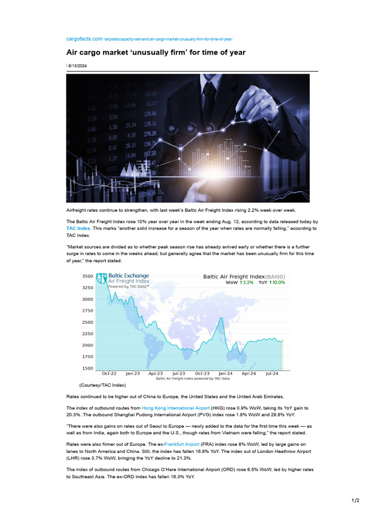Air Cargo Market Unusually Firm For Time of Year | PDF