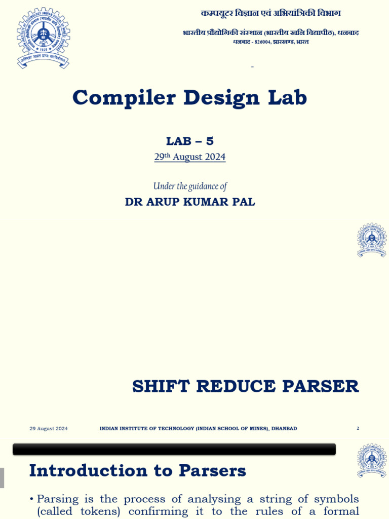 Shift Reduce Parser Lab Guide | PDF | Parsing | Syntax (Logic)