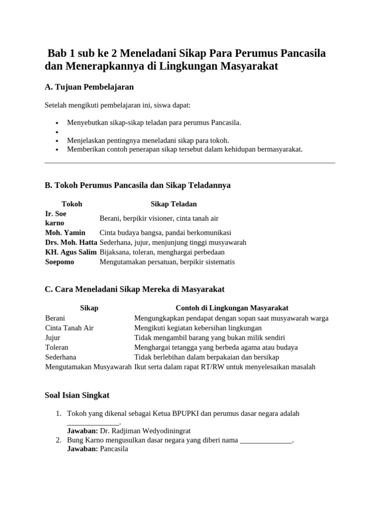 Bab 1 Subab 1 Sub 2 | PDF