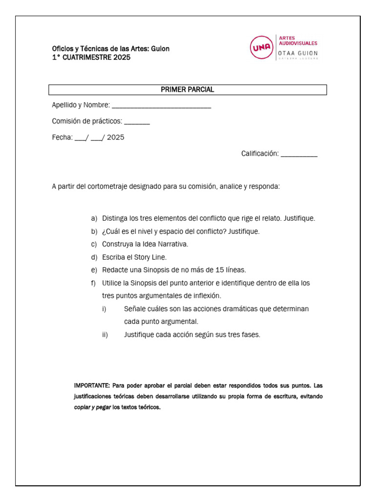 1° Parcial - 1C 2025 | PDF