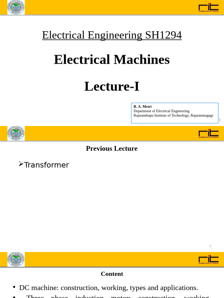 C6 Electrical Machines | PDF | Electric Motor | Electromagnetic Induction