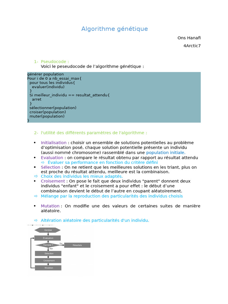 Algorithme Génétique et Optimisation | PDF | Algorithme génétique ...
