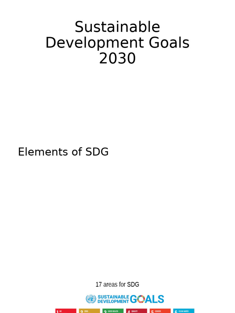 Elements of Sustainable Development Goals 2030 | PDF