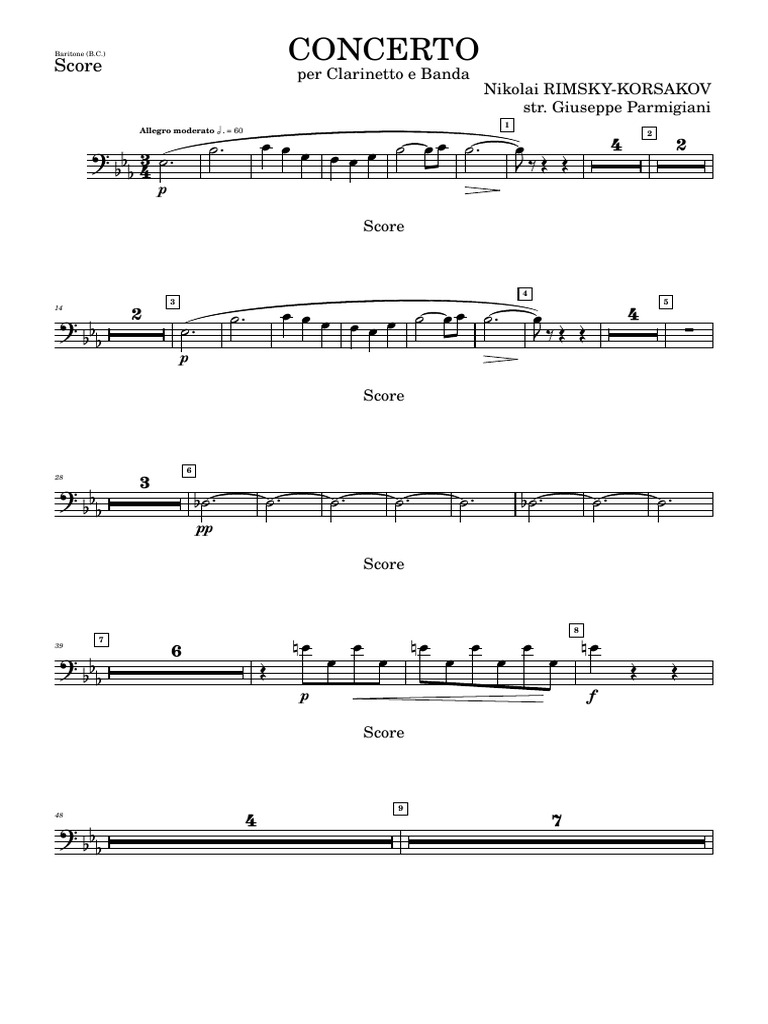 Rimsky-Korsakov Clarinet Concerto | PDF | Musical Compositions | Concerto